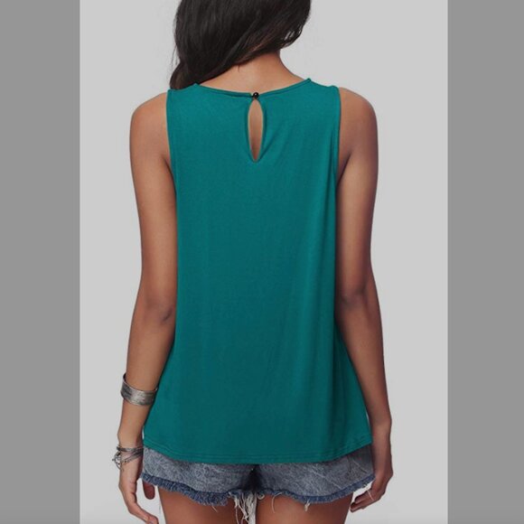 OLD NAVY Relaxed Sleeveless Keyhole Tops (Set of 2) in Tropical Prints - Size S - Picture 8 of 9